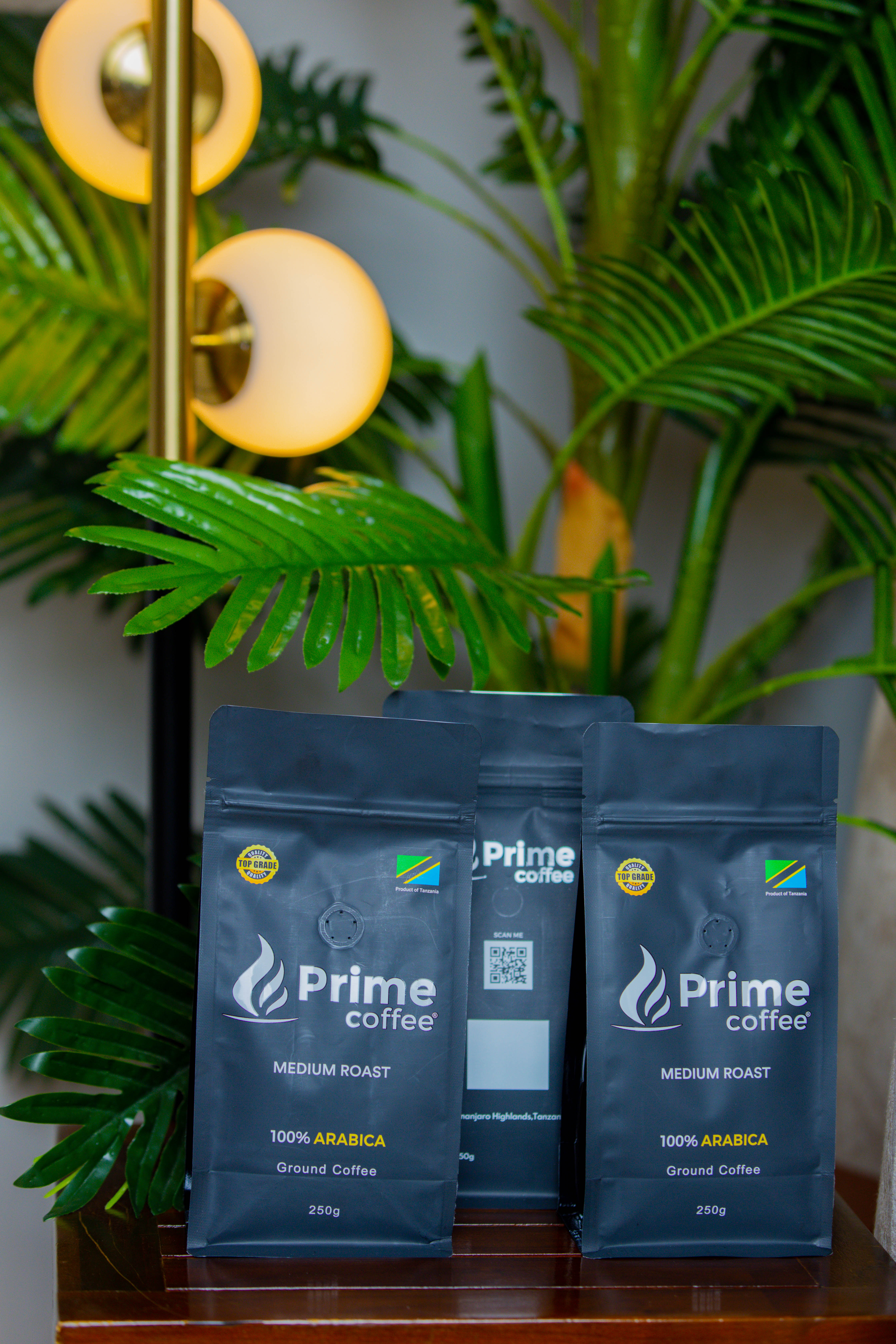 Barista tamping espresso grounds